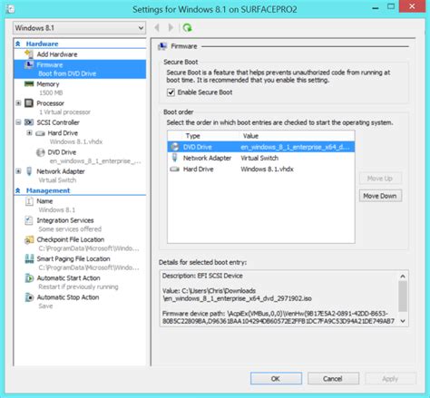 Image of Virtual Machine Settings