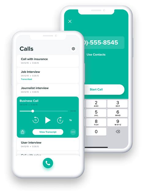 virtual calling app with transcription