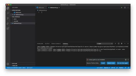 virtual environment in vs code