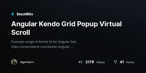 Virtual Scrolling In Angular Kendo Grid
