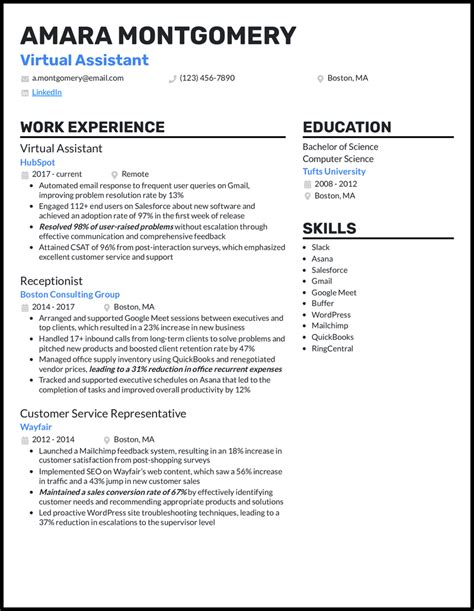 Virtual Work Experience Examples