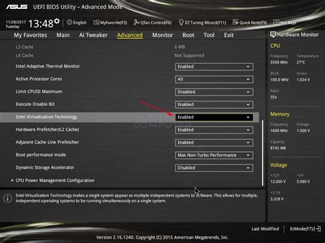 virtualization enabled in the bios