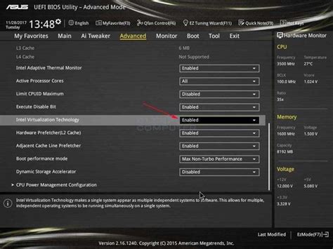 virtualization settings advanced options