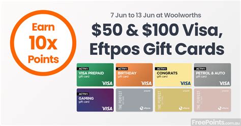 visa gift card woolworths