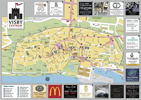 Old map of Visby (Wisby) in 1899. Buy vintage map replica poster print