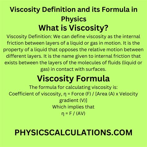 Viscosity Definition Physics Class 11