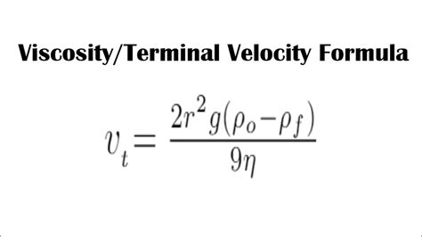 Viscosity Velocity Formula