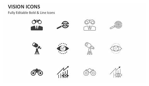 Vision Icon For Ppt Vector Line Illustration Stock Illustration