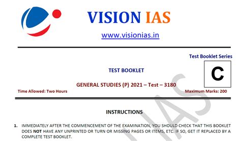 vision ias prelims test series pdf