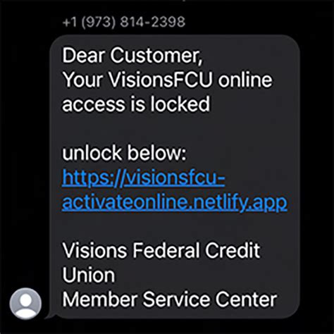 visions federal credit union scam