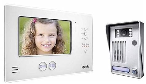 Visiophone Somfy V200 Blanc Avec Moniteur Intérieur