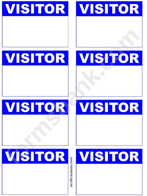 Visitor Name Tag Template