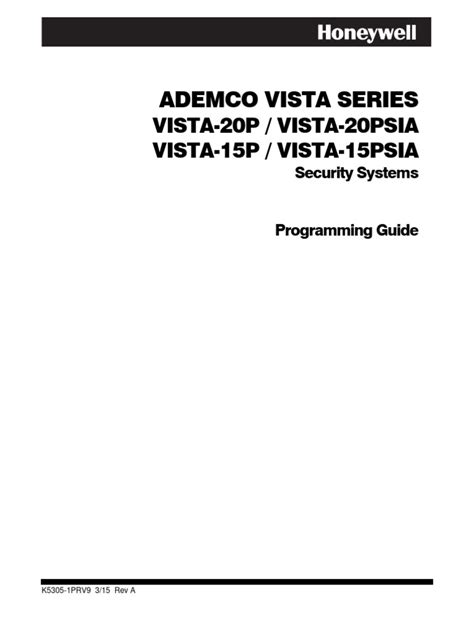 Vista 20p Programming Manual Pdf