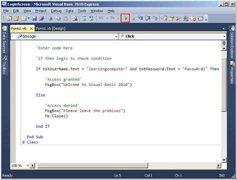 visual basic codes for beginners