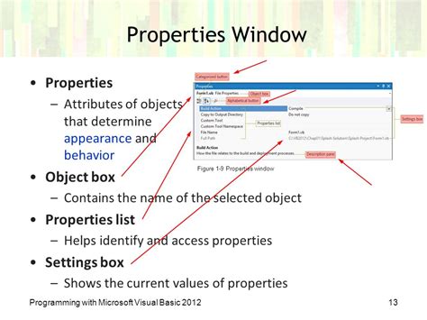 Visual Basic Properties List