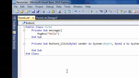 Visual Basic Sub Keyword