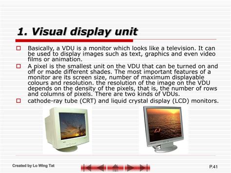 Visual Display Unit Definition