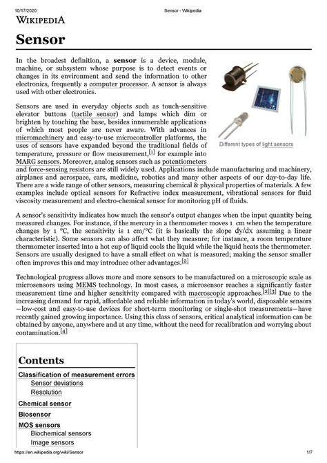 Visual Sensors Definition