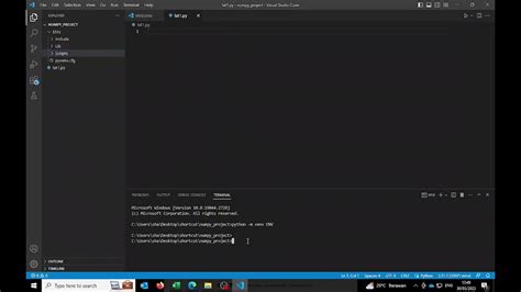visual studio code add numpy