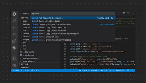 visual studio code command palette