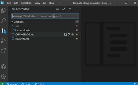 visual studio code commit message