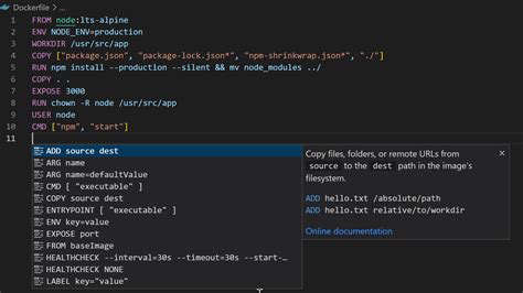 visual studio code on docker