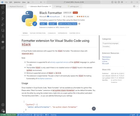 visual studio code python black formatter