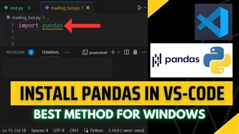 visual studio code python install pandas