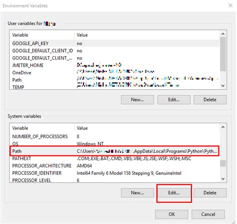 visual studio code python set environment variable