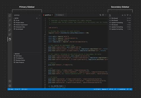 visual studio code right sidebar