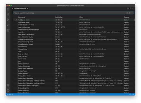 visual studio code shortcuts change
