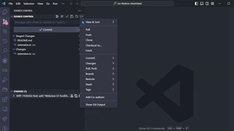 visual studio code stash changes