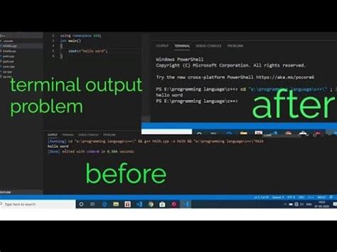 visual studio code terminal not showing all output