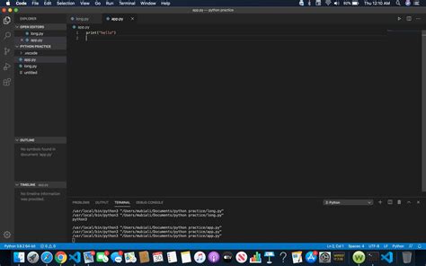 visual studio code terminal not working