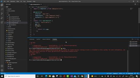 visual studio code terminal not working angular cli