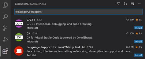 visual studio community code snippets