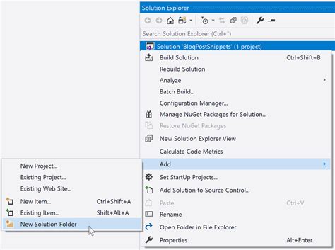 Visual Studio Existing Folder Add Project