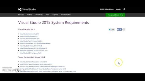 Visual Studio Requirements