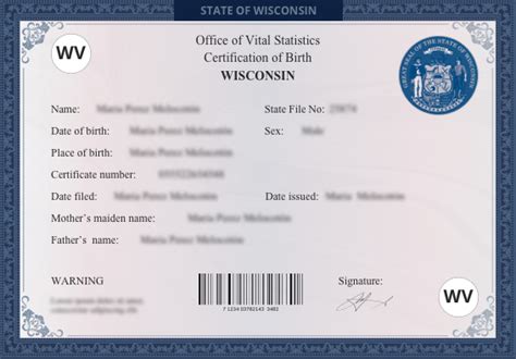 vital statistics wisconsin birth certificate