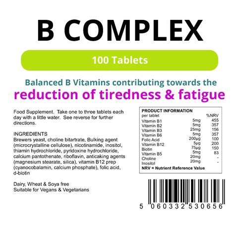 Vitamin B Complex Label