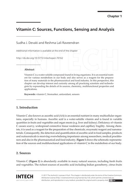 Vitamin C Sources Functions Sensing And Analysis