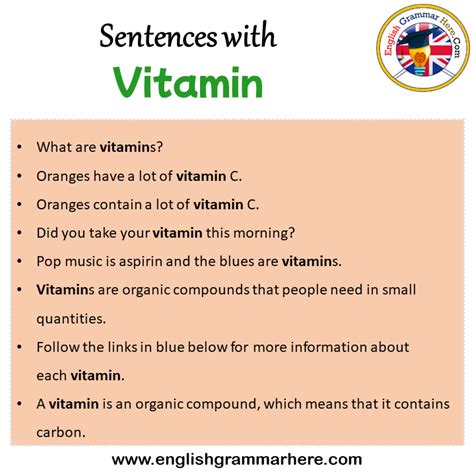Vitamins Sentence Examples