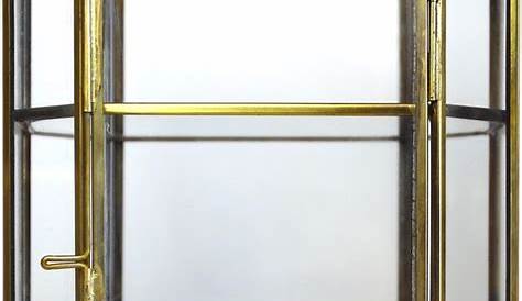 Vitrinekastje Metaal Glas 80x32x140 /glas Donker Grijs