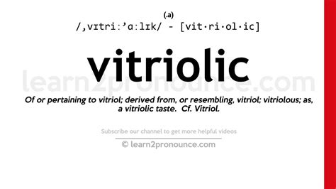 vitriolic definition and origin