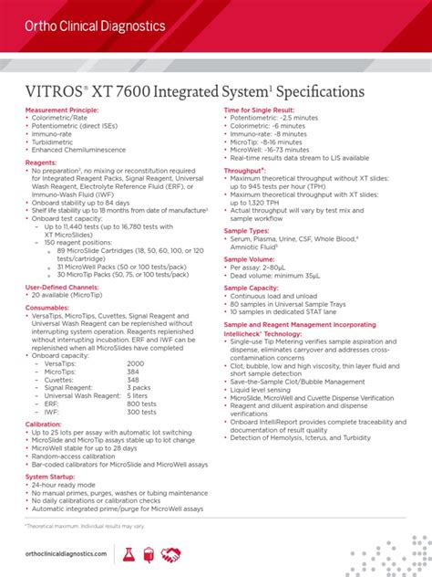 vitros 7600 technical documents