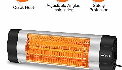 Vivreal Electric Patio Heater Hanging Ceiling ,2KW Infrared Space