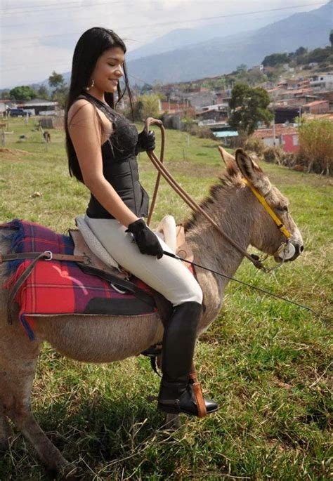 vk lady riding donkey