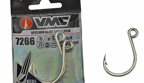 Vmc Inline Single Hooks VMC Coastal Black 4X Hook Fishing