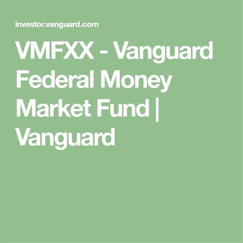 vmfxx fund fact sheet