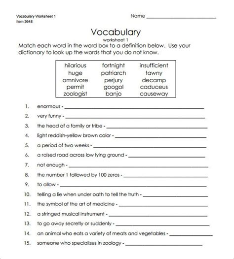 Adults vocabulary test Interactive worksheet